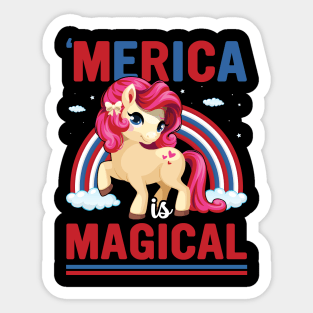 4th of July Unicorn Lovers Sticker